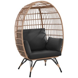Yaheetech Outdoor Wicker Egg Basket Lounge Chair - 1 of 4