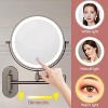 FASCINATE Rechargeable Wall Mounted Lighted Makeup Mirror 1X/10X and 3 Color Lights, 2-Sided Dimmable LED Lights, Extended Arm 360° Swivel - 3 of 4