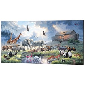 Dicksons Noah's Ark Bright Blue, Grey, and Tan 40 x 20 Inch Wood Wall Art Sign Plaque - 1 of 2