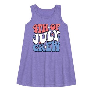 Girls' - Instant Message - Fourth Of July Crew Graphic Sleeveless Aline Dress - 1 of 4