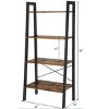 TOAOTBNBO 4 Tier Leaning Ladder Bookcase, Upright Narrow Bookshelf for Tight Spaces Decorative Metal Shelves with Storage Cabinet - 3 of 4
