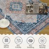 Vintage Distressed Area Rug for Living Room Traditional Medallion Stain Resistant Accent Rug - 4 of 4