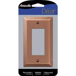 Amerelle Century Antique Copper 1 gang Stamped Steel Decorator Wall Plate 1 pk - 1 of 1