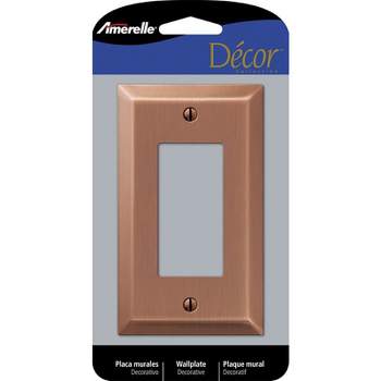 Amerelle Century Antique Copper 1 gang Stamped Steel Decorator Wall Plate 1 pk