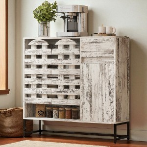 44.3" Farmhouse Sideboard Cabinet with Arched Lattice Doors, Drawer & Adjustable Shelves, Rustic Buffet Coffee Bar Console for Living Room - 1 of 4