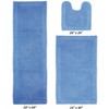 Edge Bath Rug 100% Premium Cotton Ultra-Soft Water Absorbent Tufted Solid Reversible 3 Piece Bathroom Rug Set for Machine Washable Bathmat - 2 of 4