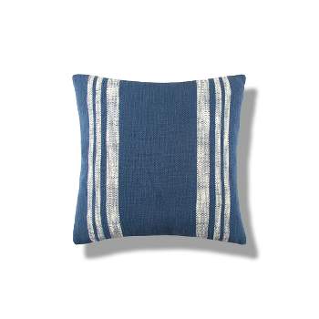 carol & frank 18" x 18" Morgan Striped Blue Cotton Decor Throw Pillow