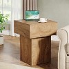 Tribesigns Square Side Table with Pedestal Base - 2 of 4