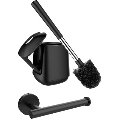 SetSail Toilet Brush and Holder, Self Closing Lid Toilet Bowl Brushes Holder