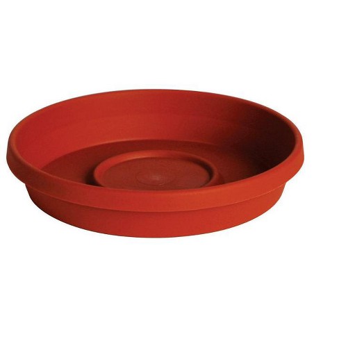 Bloem Terratray 2.7 in. H x 20 in. Dia. Resin Traditional Tray Terracotta Clay