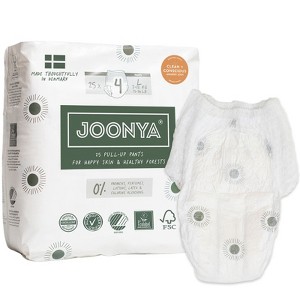 Joonya Pull-Up Baby Diaper Pants, Single Bag, Non Toxic, Eco-Friendly, High Absorbency, Overnight Use, Ultra Slim & Soft - Made in Denmark - 1 of 4