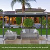 Aoodor  Outdoor Aluminum Louvered Pergola Waterproof Gazebo Sun Shade Shelter with 2 Adjustable Rainproof Panels - 4 of 4