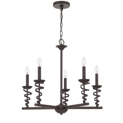 26" x 26" x 23.5" Forbach Metal Chandelier Black - Cal Lighting