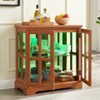 KWPZQEB Accent Cabinet with 2 Glass Doors, Farmhouse Display Cabinet with Adjustable Shelves, Buffet Sideboard, Wooden Floor Cabinet for Home - 3 of 4