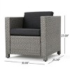Outdoor 4 Piece Faux Rattan Club Chairs,Fabric Upholstered Patio Accent Chairs,Armrests Lounge Chair For Poolside Backyard-Coolbibila - 4 of 4