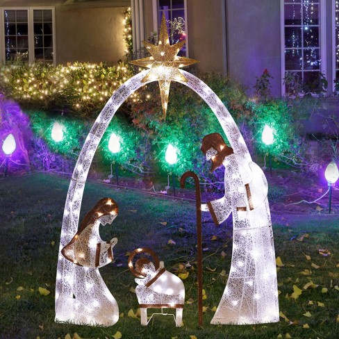 outdoor lighted nativity sets