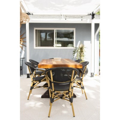 Safavieh Burke Black Wicker Outdoor Accent Chair Set of 2