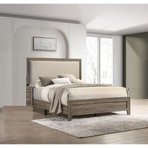 Sapphtopaz Bed Frame with Headboard Wood Platform Bed Frames for Apartment, Bedroom - 1 of 4