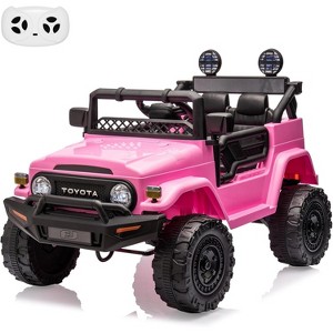 Coucheta Licensed Toyota Truck Ride On Car for Kids, 12V Electric, Parent Remote Control, 3 Speeds, MP3 Player, LED Lights - 1 of 4