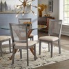 Set of 2 South Hill Beige Linen Rattan Back Dining Chairs - Inspire Q - 3 of 4