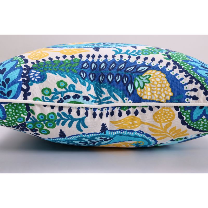25&#34; Outdoor/Indoor Floor Pillow Amalia Paisley Blue - Pillow Perfect, 3 of 7