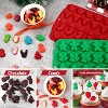 JDICTION 2 Pcs Christmas Candy Molds 30 Cavity Silicone Chocolate Gummy Molds Red and Green - 3 of 4