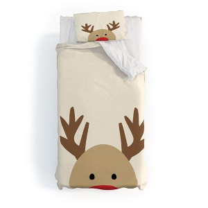Allyson Johnson Reindeer Duvet Cover + Pillow Sham(s) - Deny Designs - 1 of 4