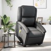 vidaXL Electric Stand up Massage Recliner Chair Black Real Leather - 2 of 4