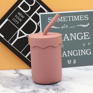 MyKids-Usa Baby Food Grade Silicone Straw Water Cup Training Leakproof Drop Resistant Drinking Cups - 1 of 4