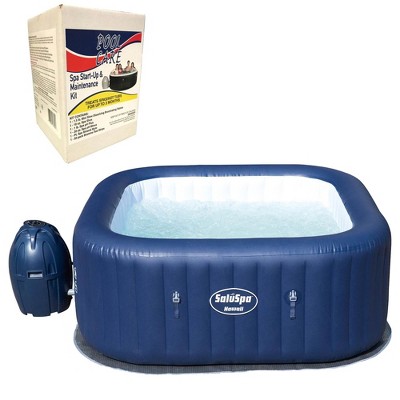 Bestway SaluSpa Hawaii 6-Person Inflatable Spa Hot Tub with Qualco Chemical Kit