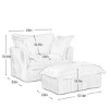 Slipcovered Armchairs, Armchair Sets with Large Soft Pillows and Ottoman, Corduroy Fabric Accent Chair Set for Living Room-Cuddlewood - 4 of 4