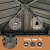 Gloweer Hardtop Gazebo, Outdoor Aluminum Frame Canopy with Galvanized Steel Roof, Permanent Metal Pavilion with Curtains and Netting - 4 of 4