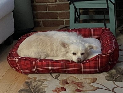 Red Buffalo Plaid Snuggler Dog Bed - Sammy's Sew Shop