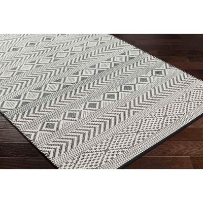 Owensboro 5' x 7'6" Black and Gray Hand-Knotted Wool Area Rug