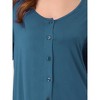 cheibear Women's Nightgown Button Down Short Sleeve Soft Modal Loose Pajama Sleepshirt - 4 of 4