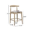 PAGED Wooden Bar Stools, 26.5" Seat Height Counter Stools with Ergonomic Footrest, Upholstered Dining Chairs for Kitchen Island, Set of 2 - 4 of 4