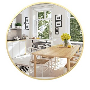 Round Mirror, Metal Frame Circle Mirror for Bathroom, Bedroom, Living Room, Entryway - 1 of 4