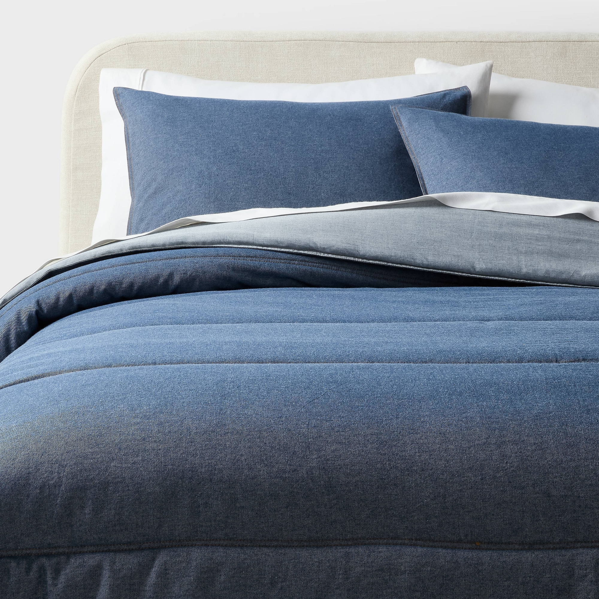 King Denim Comforter and Sham Set Blue - Threshold™