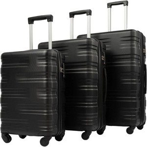 3 Pieces Suitcase Set, Portable Lightweight Hardshell Spinner Wheel Travel Luggage With TSA Lock, For Travel, Business (20''24''28'') - 1 of 4