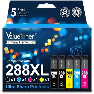 Valuetoner Manufacturer Refurbished Ink Cartridge Replacement for Epson 288XL to use with XP-430 XP-340 XP-440 XP-330 XP-434 Printer (5 Pack) - 1 of 4