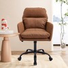 Ridstar Faux Leather Office Chair with Black Base & Height Adjustment for Office & Bedroom-Brown - 2 of 4