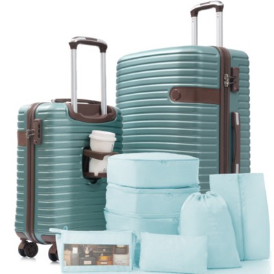Syemin Luggage Hardshell Luggage Set with TSA Lock 360° Spinner Wheels Lightweight Durable Travel Suitcases Check in, Blue, 18.3"*11.2"*29.1"