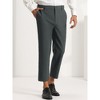 Lars Amadeus Men's Dresswear Solid Color Flat Front Business Cropped Pants - image 2 of 4