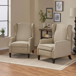Set of 2 Wescott Contemporary Fabric Recliners - Christopher Knight Home - 1 of 4
