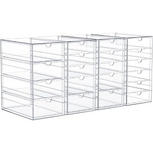 Sorbus Clear Stackable Drawer Storage Organizers - Bathroom, Laundry Room & Home Countertop Drawer System - 1 of 4