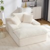 Beautyolove Oversized Polyester Upholstered Square Arm Chaise Lounge Full Foam Sofa Couch with Pillows - 3 of 4