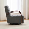 Hrinhom 30.7"W Upholstered PU 360° Swivel Accent Chair,Comfy Channel Tufted Lounge Reading Chair - 4 of 4