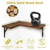 4 Packs Corner Floating Shelf Wall Mount Display Storage Shelf Organizer Wood Metal Bedroom Living Room Décor - 2 of 4