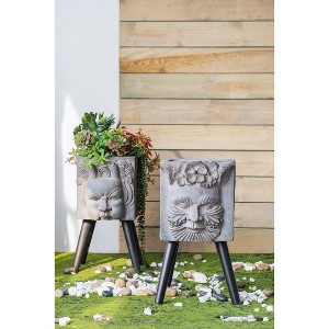 Gulches Greek God Statue Planter with Legs - 11" x 13" x 22" for Indoor & Outdoor Elegance - 1 of 4