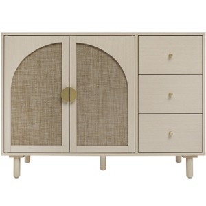 Vynxaria Decorative Storage Cabinets - Elegant Vanity Tables in Black/Beige - 1 of 4